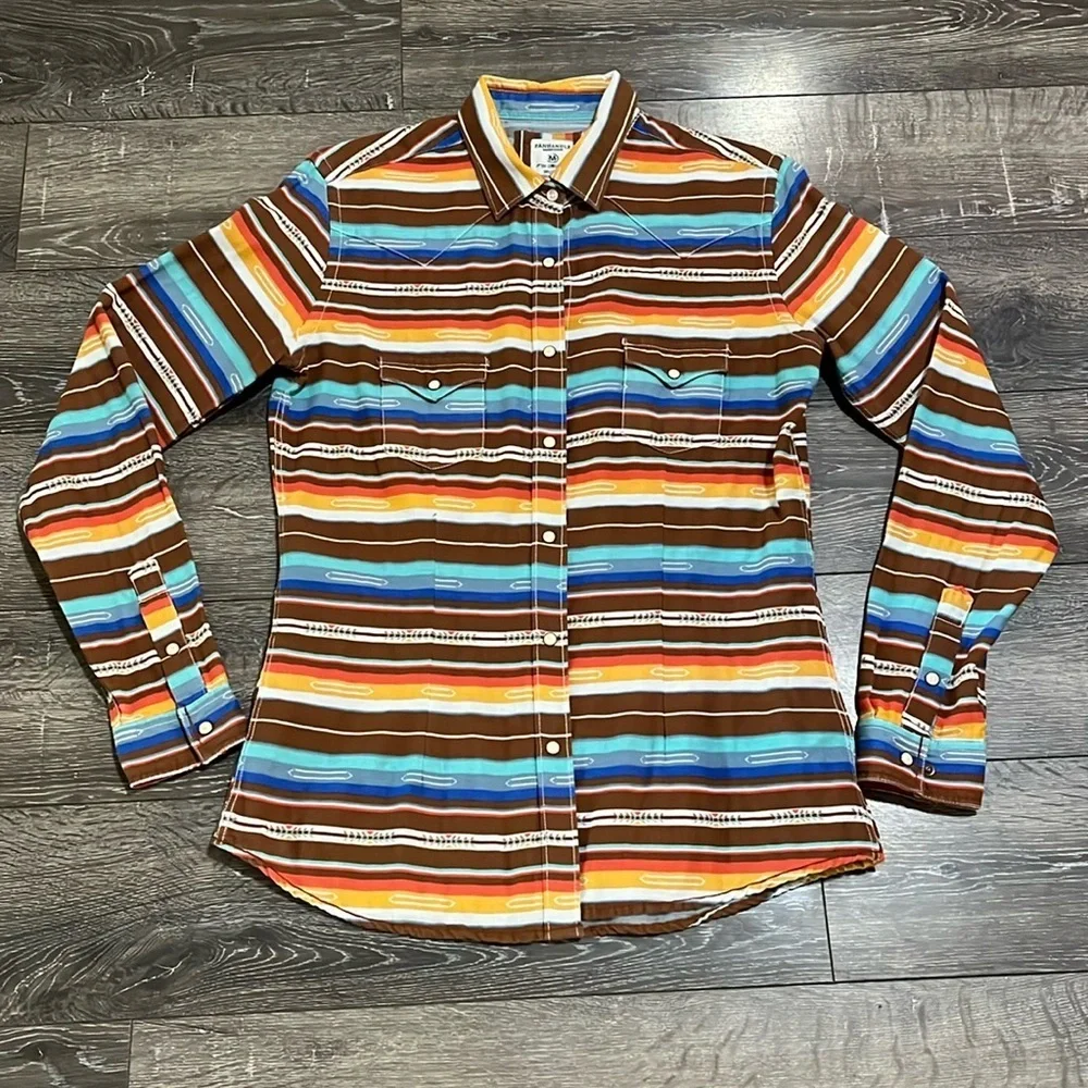 Womens Panhandle Rough Stock pearl snap shirt size medium - Picture 1 of 8